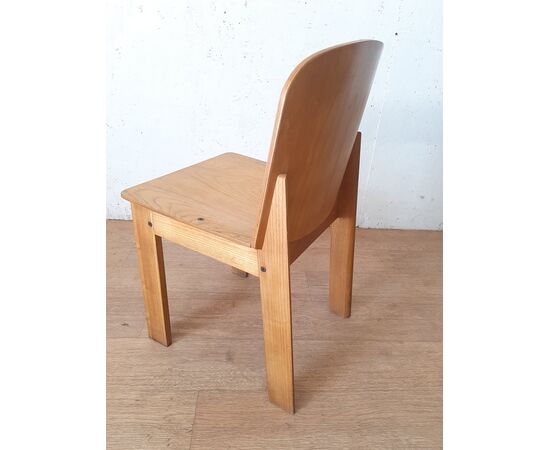 SEDIA SEGGIOLA DI DESIGN ANNI 70-80 IN LEGNO DI FRASSINO CHIARO