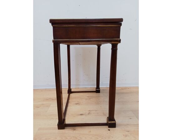 Tavolino impero a colonna - noce - primi 800 - toilette - console comodino - con segreti