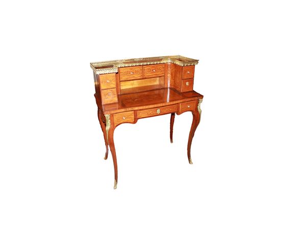 Piccolo Scrittoio con Alzata stile Luigi XV Francese del 1800