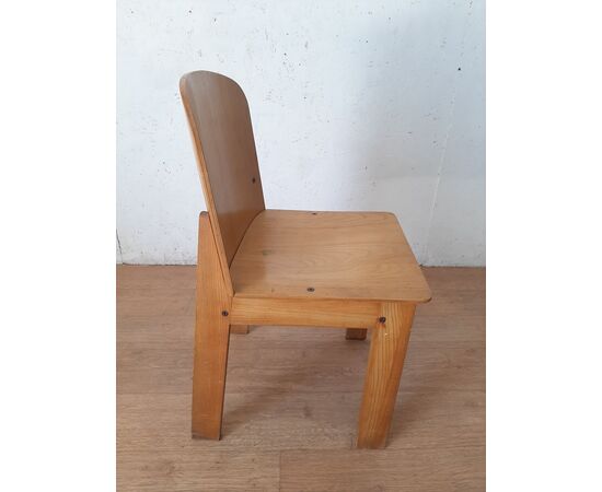 SEDIA SEGGIOLA DI DESIGN ANNI 70-80 IN LEGNO DI FRASSINO CHIARO