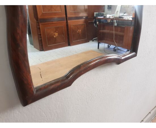 SPECCHIERA MOSSA ORIGINALE DEGLI ANNI 50-60 IN LEGNO LACCATO CON PIEDISTALLO