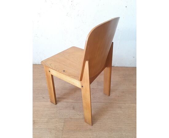 SEDIA SEGGIOLA DI DESIGN ANNI 70-80 IN LEGNO DI FRASSINO CHIARO