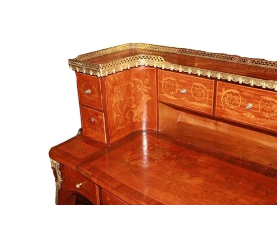 Piccolo Scrittoio con Alzata stile Luigi XV Francese del 1800