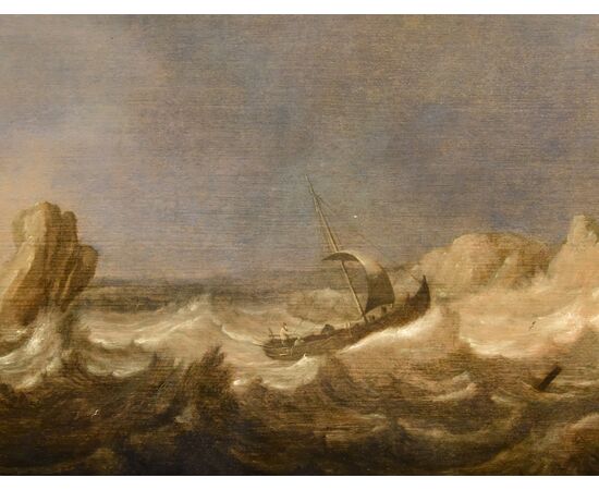 Veduta marina con vascelli, Julius Porcellis (Rotterdam 1610 – 1645 Leiden) attribuibile