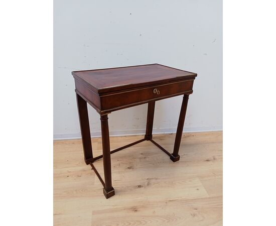 Tavolino impero a colonna - noce - primi 800 - toilette - console comodino - con segreti