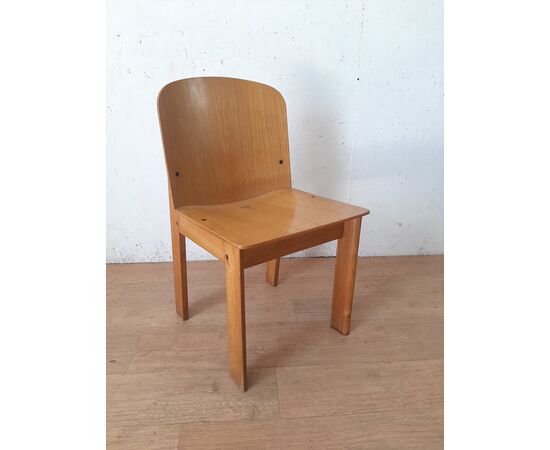 SEDIA SEGGIOLA DI DESIGN ANNI 70-80 IN LEGNO DI FRASSINO CHIARO