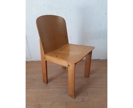 SEDIA SEGGIOLA DI DESIGN ANNI 70-80 IN LEGNO DI FRASSINO CHIARO