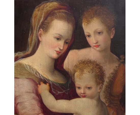 "Madonna con Bambino e S.Giovannino" dipinto su tavola XVI secolo.