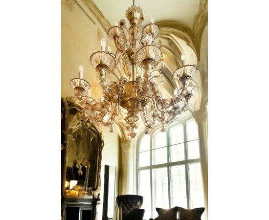 Lampadario in cristallo di Murano a 15 luci