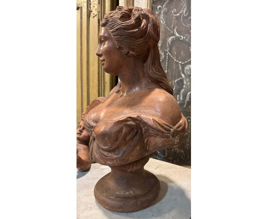 DARS677 - Busto in terracotta, epoca '800, misure cm L 44 x H 62 x P 30