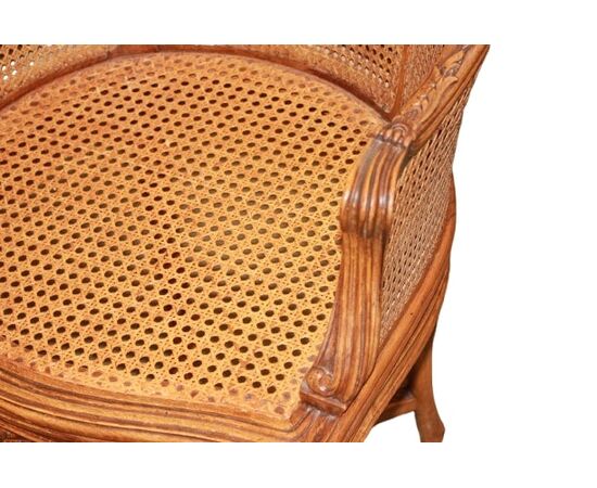Poltroncina Francese Stile Provenzale Di fine 1800 in paglia di Vienna