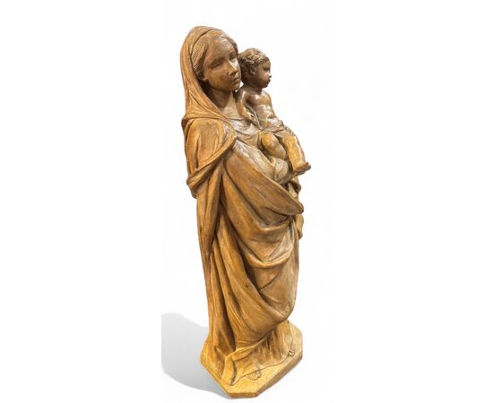MADONNA CON BAMBINO - STATUA IN TERRACOTTA BOLOGNESE XVIII SECOLO.