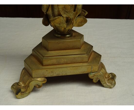 Coppia di grandi candelabri in bronzo Napoleone III 1870 Piemonte