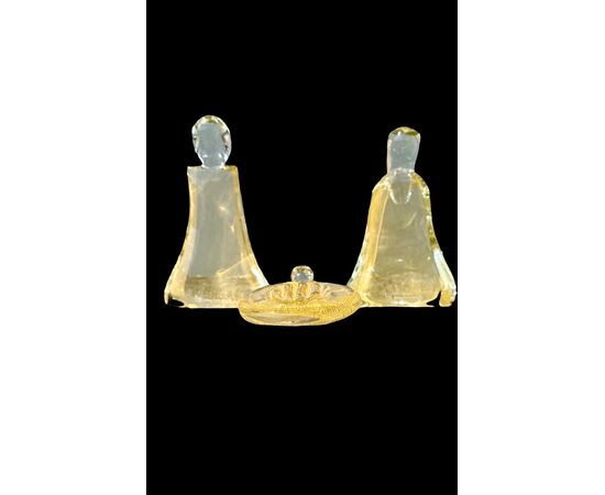 Natività in vetro pesante sommerso.Firma:La Murrina.Murano.