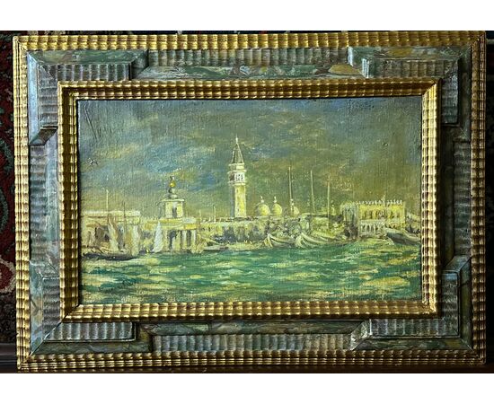 Olio su tela. Venezia. Firmata. XIX secolo