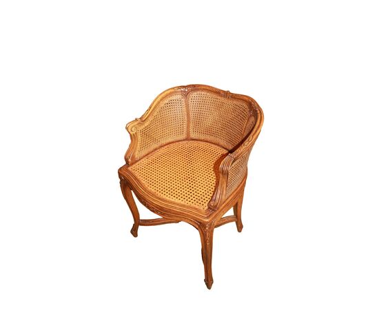 Poltroncina Francese Stile Provenzale Di fine 1800 in paglia di Vienna