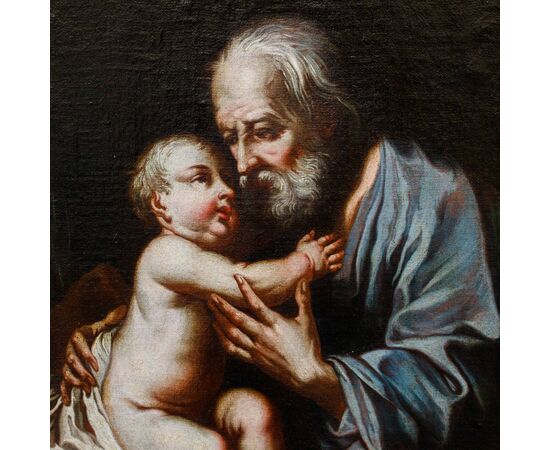 Seguace di Giuseppe Nogari (Venezia, 1699 – ivi, 1763), San Giuseppe con il Bambino