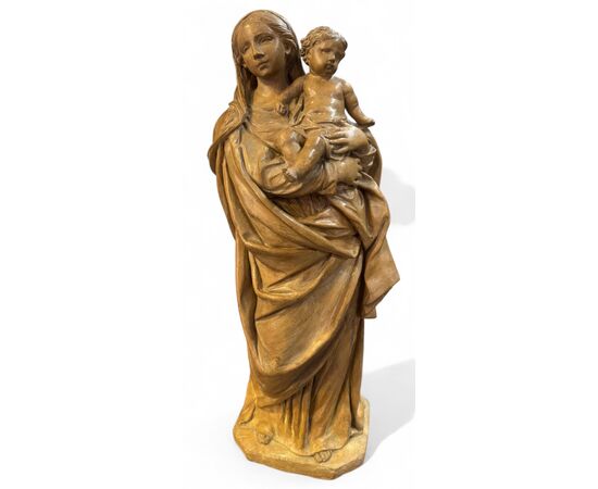 MADONNA CON BAMBINO - STATUA IN TERRACOTTA BOLOGNESE XVIII SECOLO.
