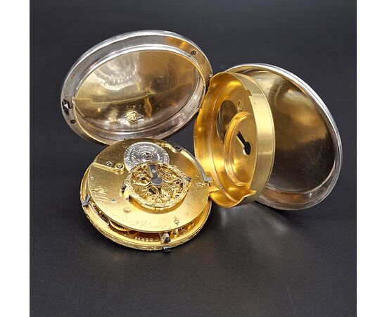 Orologio da tasca savonette, scappamento a verga, fine 700 