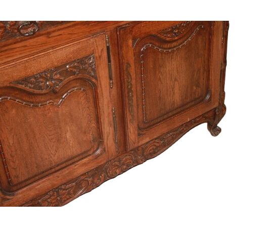 Credenza Provenzale Francese a 3 Porte in legno Di Rovere XIX secolo