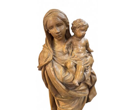 MADONNA CON BAMBINO - STATUA IN TERRACOTTA BOLOGNESE XVIII SECOLO.