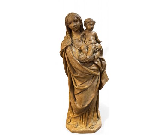 MADONNA CON BAMBINO - STATUA IN TERRACOTTA BOLOGNESE XVIII SECOLO.