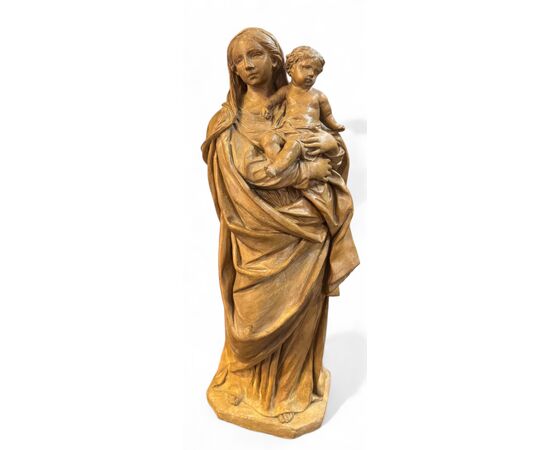 MADONNA CON BAMBINO - STATUA IN TERRACOTTA BOLOGNESE XVIII SECOLO.