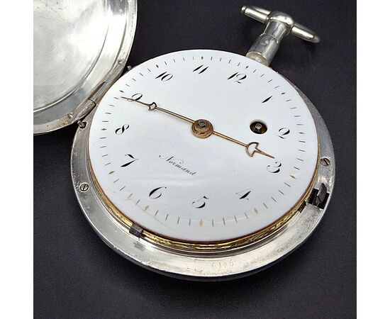 Orologio da tasca savonette, scappamento a verga, fine 700 