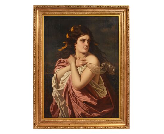 QUADRI ANTICHI, MUSA, MITOLOGIA GRECA, RITRATTI FEMMINILI, OLIO SU TELA, EPOCA OTTOCENTO. (QR669)