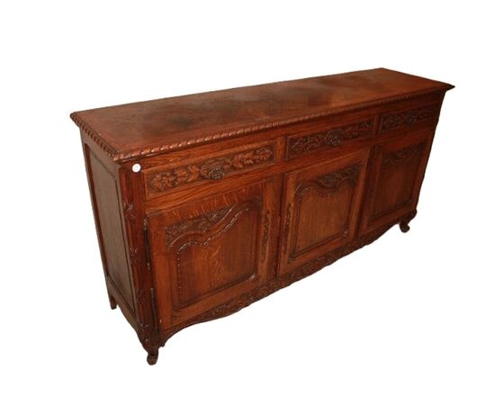 Credenza Provenzale Francese a 3 Porte in legno Di Rovere XIX secolo