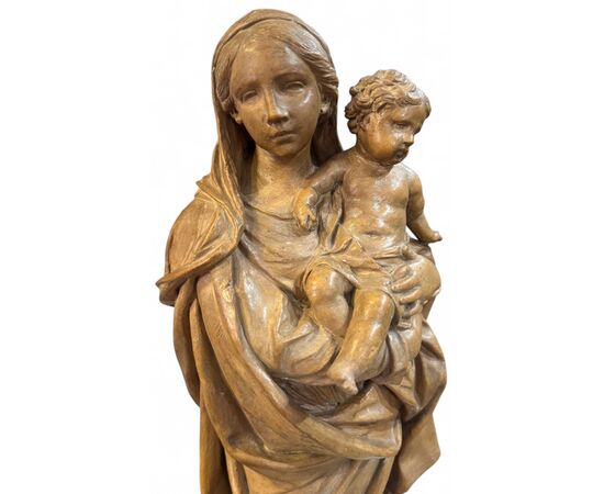 MADONNA CON BAMBINO - STATUA IN TERRACOTTA BOLOGNESE XVIII SECOLO.
