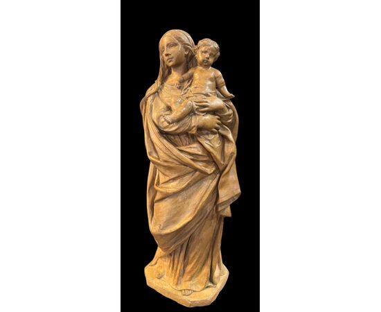 MADONNA CON BAMBINO - STATUA IN TERRACOTTA BOLOGNESE XVIII SECOLO.