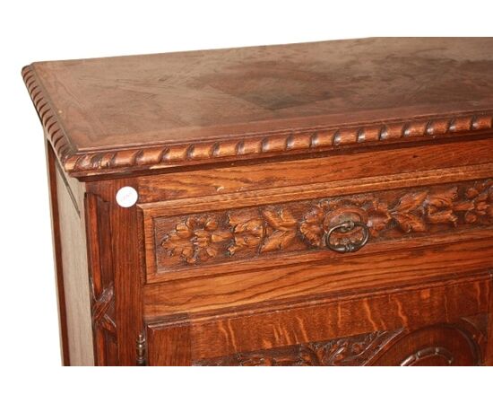 Credenza Provenzale Francese a 3 Porte in legno Di Rovere XIX secolo