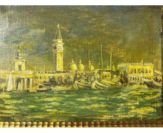 Olio su tela. Venezia. Firmata. XIX secolo