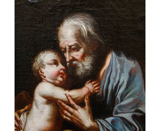 Seguace di Giuseppe Nogari (Venezia, 1699 – ivi, 1763), San Giuseppe con il Bambino