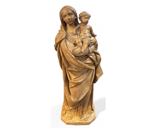 MADONNA CON BAMBINO - STATUA IN TERRACOTTA BOLOGNESE XVIII SECOLO.