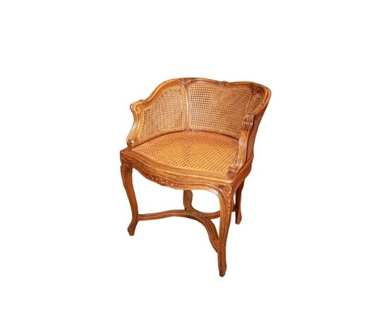 Poltroncina Francese Stile Provenzale Di fine 1800 in paglia di Vienna