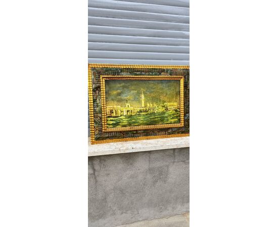 Olio su tela. Venezia. Firmata. XIX secolo