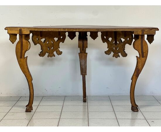 Consolle luigi XIV lombarda intagliata dorata XVII secolo