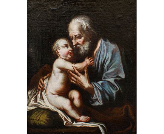 Seguace di Giuseppe Nogari (Venezia, 1699 – ivi, 1763), San Giuseppe con il Bambino