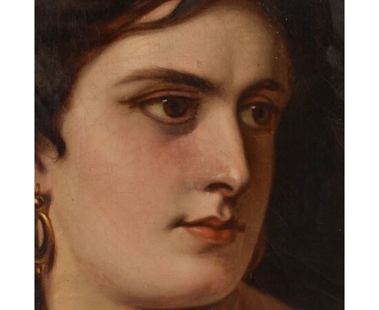 QUADRI ANTICHI, MUSA, MITOLOGIA GRECA, RITRATTI FEMMINILI, OLIO SU TELA, EPOCA OTTOCENTO. (QR669)