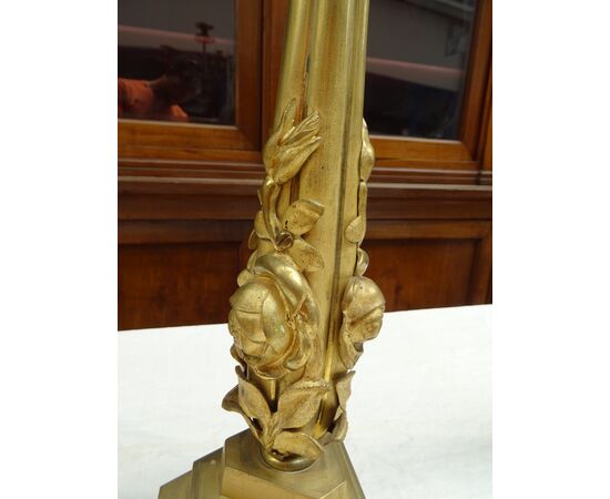Coppia di grandi candelabri in bronzo Napoleone III 1870 Piemonte
