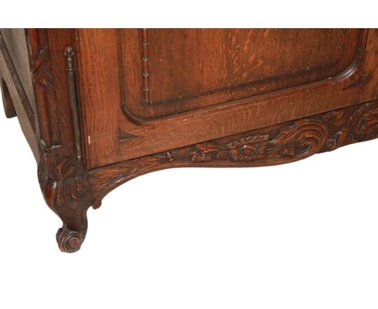 Credenza Provenzale Francese a 3 Porte in legno Di Rovere XIX secolo