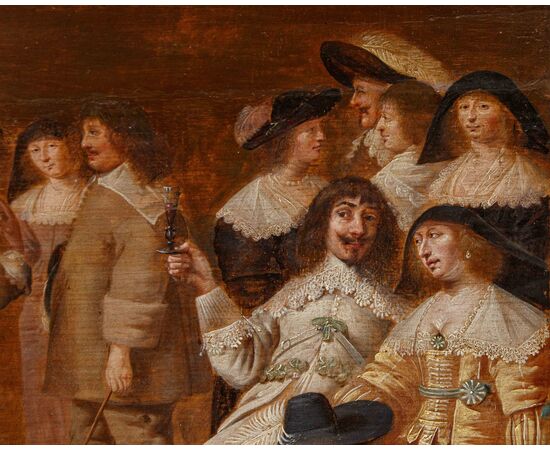 Jan Jansz. Westerbaen I (L’Aia, 1600 – 1686), Scena di ballo – la giarrettiera