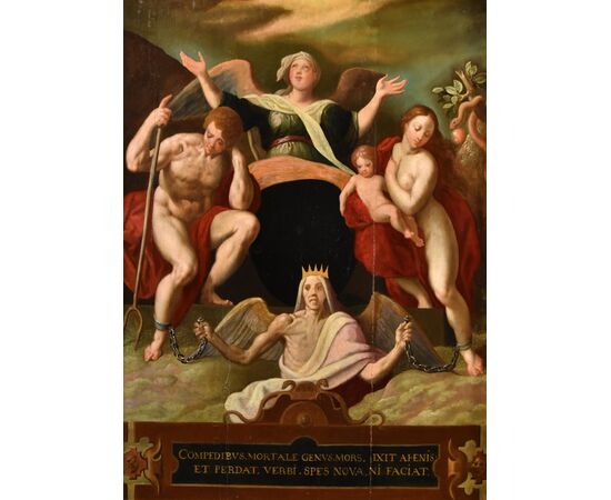 Redenzione di Adamo ed Eva dopo la cacciata dall’Eden, Jacob de Backer (Anversa, 1555 circa – 1585 circa)