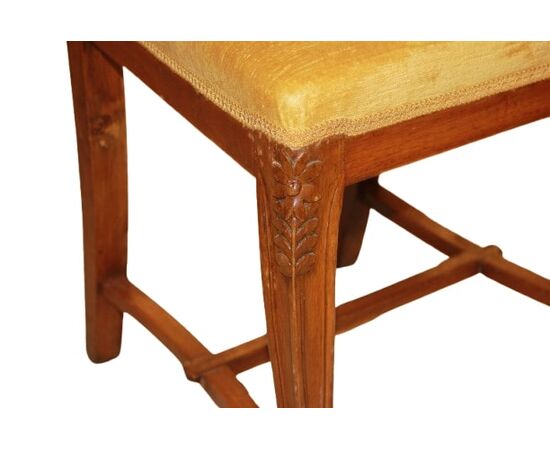 Gruppo di 6 sedie Francesi stile Liberty in legno di noce