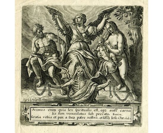 Redenzione di Adamo ed Eva dopo la cacciata dall’Eden, Jacob de Backer (Anversa, 1555 circa – 1585 circa)