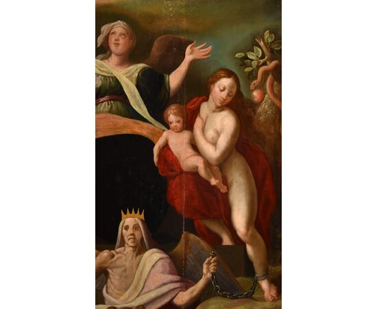 Redenzione di Adamo ed Eva dopo la cacciata dall’Eden, Jacob de Backer (Anversa, 1555 circa – 1585 circa)