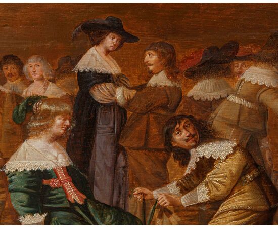 Jan Jansz. Westerbaen I (L’Aia, 1600 – 1686), Scena di ballo – la giarrettiera