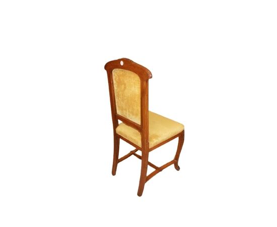 Gruppo di 6 sedie Francesi stile Liberty in legno di noce